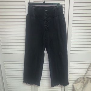 Smokey black cropped wide-leg pants by Free People